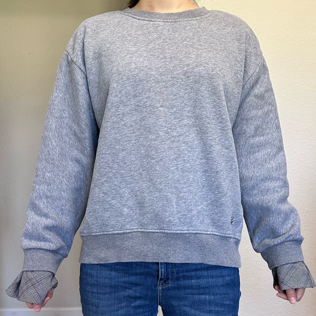 Eland Korean Fashion, Woman’s Crewneck Sweatshirt, Large, Grey